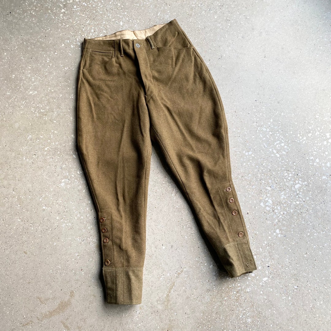 Vintage US ARMY Breeches / Vintage Jodhpurs / 1940s Wool Military Jodhpurs / WWII Era Officer