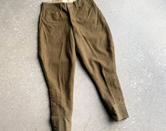 Vintage US ARMY Breeches / Vintage Jodhpurs / 1940s Wool Military Jodhpurs / WWII Era Officer Breeches / Antique Military Jodhpurs 30 Waist