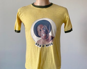 Vintage 1970s JJ Walker Tshirt / Vintage Ringer Tee / Good Times Iron On Tee / JJ Walker Tee / Vintage 70s iron On Ringer Tee