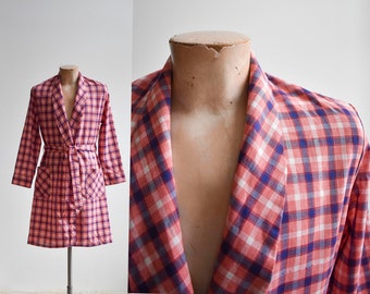 Vintage Plaid Lightweight Cotton Robe