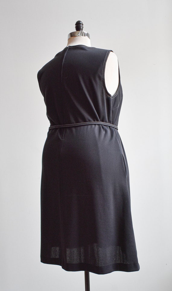 1970s Black Shirt Dress with Belt - image 5