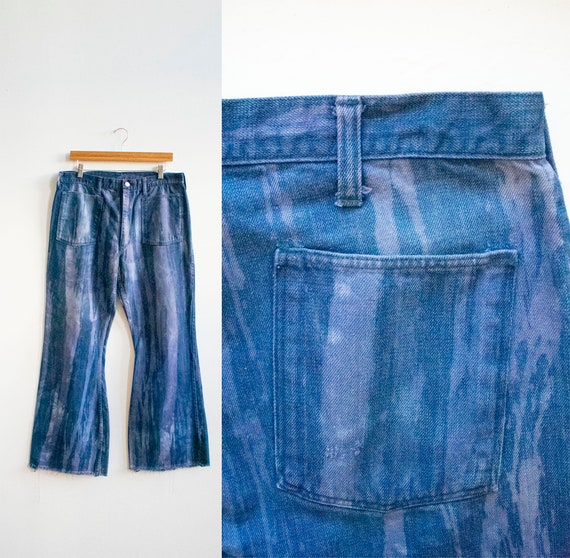 Vintage 1970s Denim Bell Bottoms / Vintage Unisex