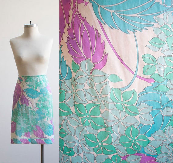 Botanical Print Vintage 1960s Emilio Pucci Half Sl