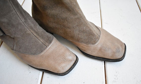 Suede Taupe Ankle Boots - image 5