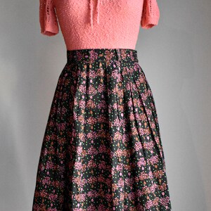 1950s Black Cotton Skirt image 2