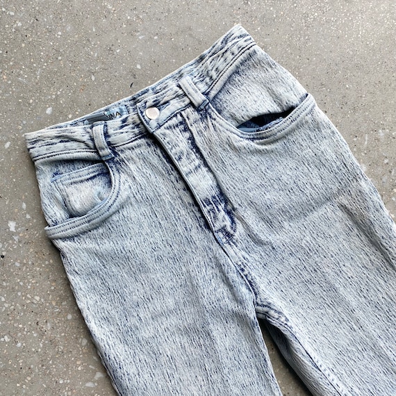 Vintage 80s Acid Wash Jeans / Vintage Tapered Leg… - image 3