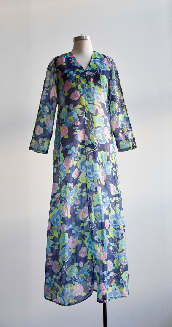 60s Handmade Psychedelic Print Maxi Dress - image 2