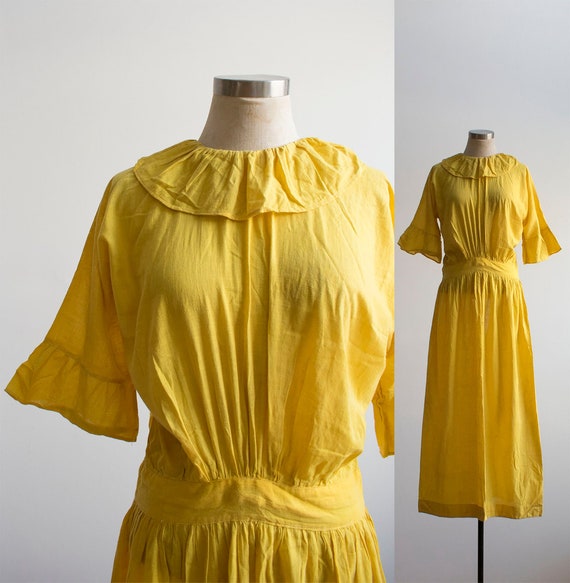 Antique Dress / Antique Cotton Farm Dress / Antiqu