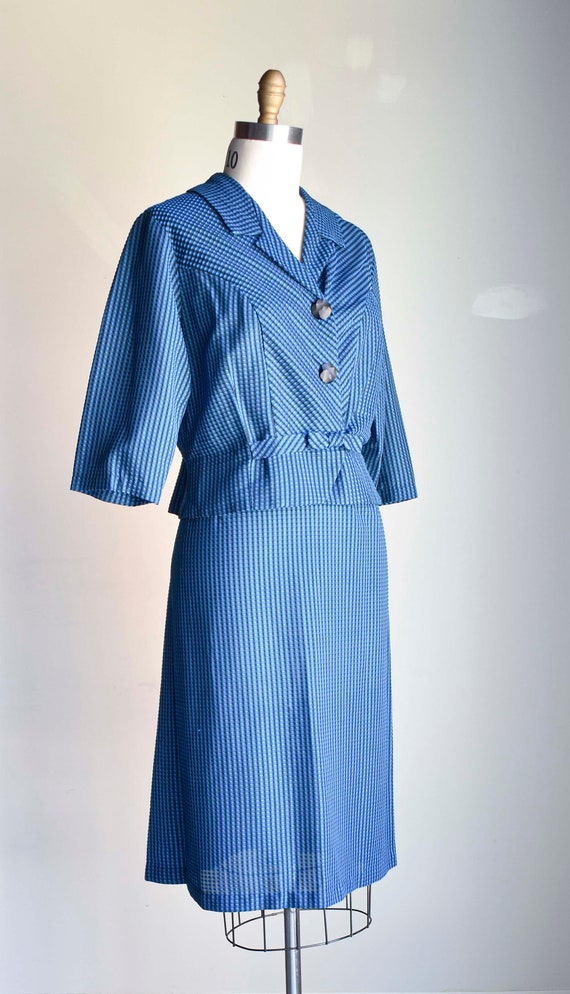 1950s Blue & Black 2pc Outfit / 1950s Jacket and … - image 3