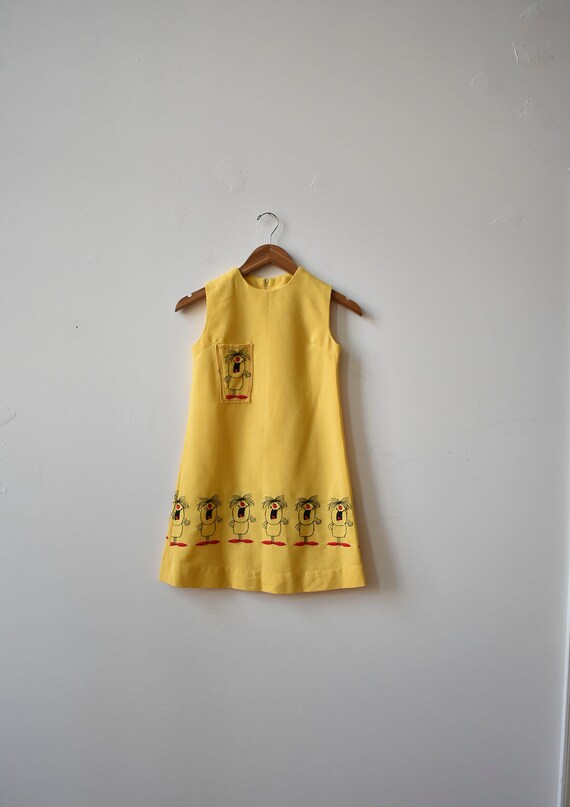 1970s Tent Dress / Linen Tent Dress / Vintage Yell