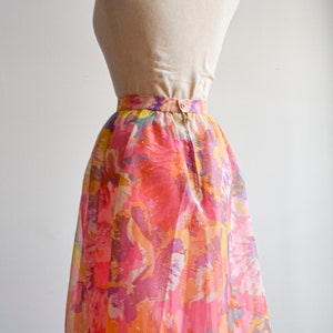 1950s Pink Floral Skirt image 6