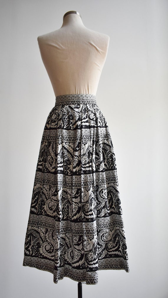 Vintage Black and White Cotton Skirt - image 10