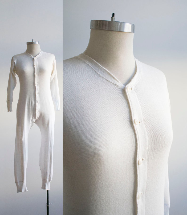 Vintage Long Underwear / Vintage Union Suit / Cotton Knit Long Etsy