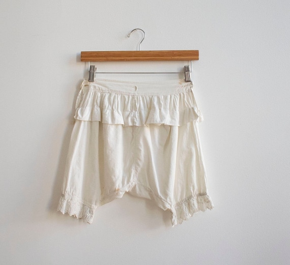 Antique White Cotton Bloomers / Edwardian Bloomers