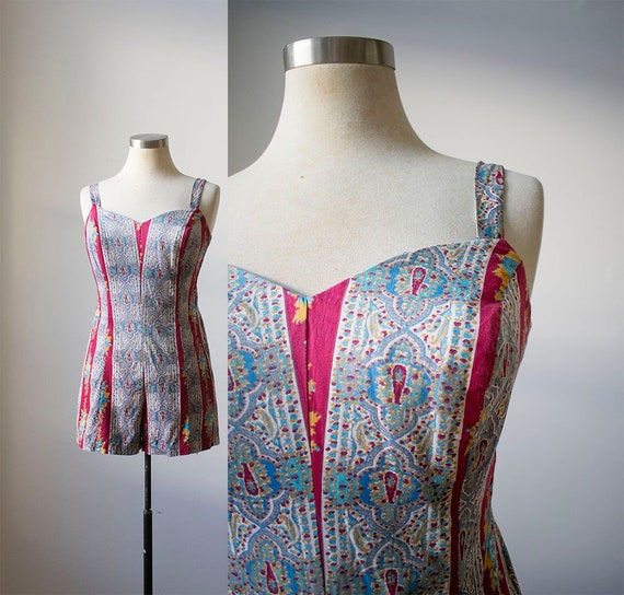 Vintage Cotton Romper / Vintage Cotton Playsuit /