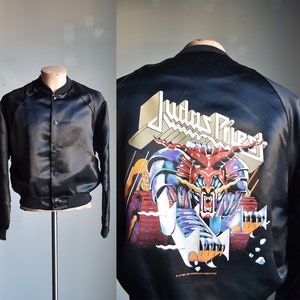 Vintage Jejuda Priest Verteidiger des Glaubens Satin Jacke von 1984 / Vintage Jejuda Priest Snap Jacke von Winterland / 1980er Jahre Bild 1