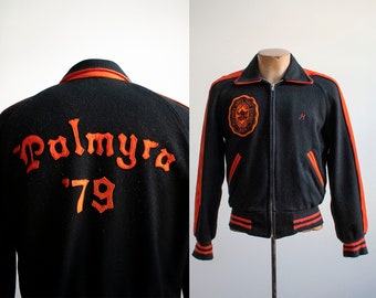 vintage varsity jacket black