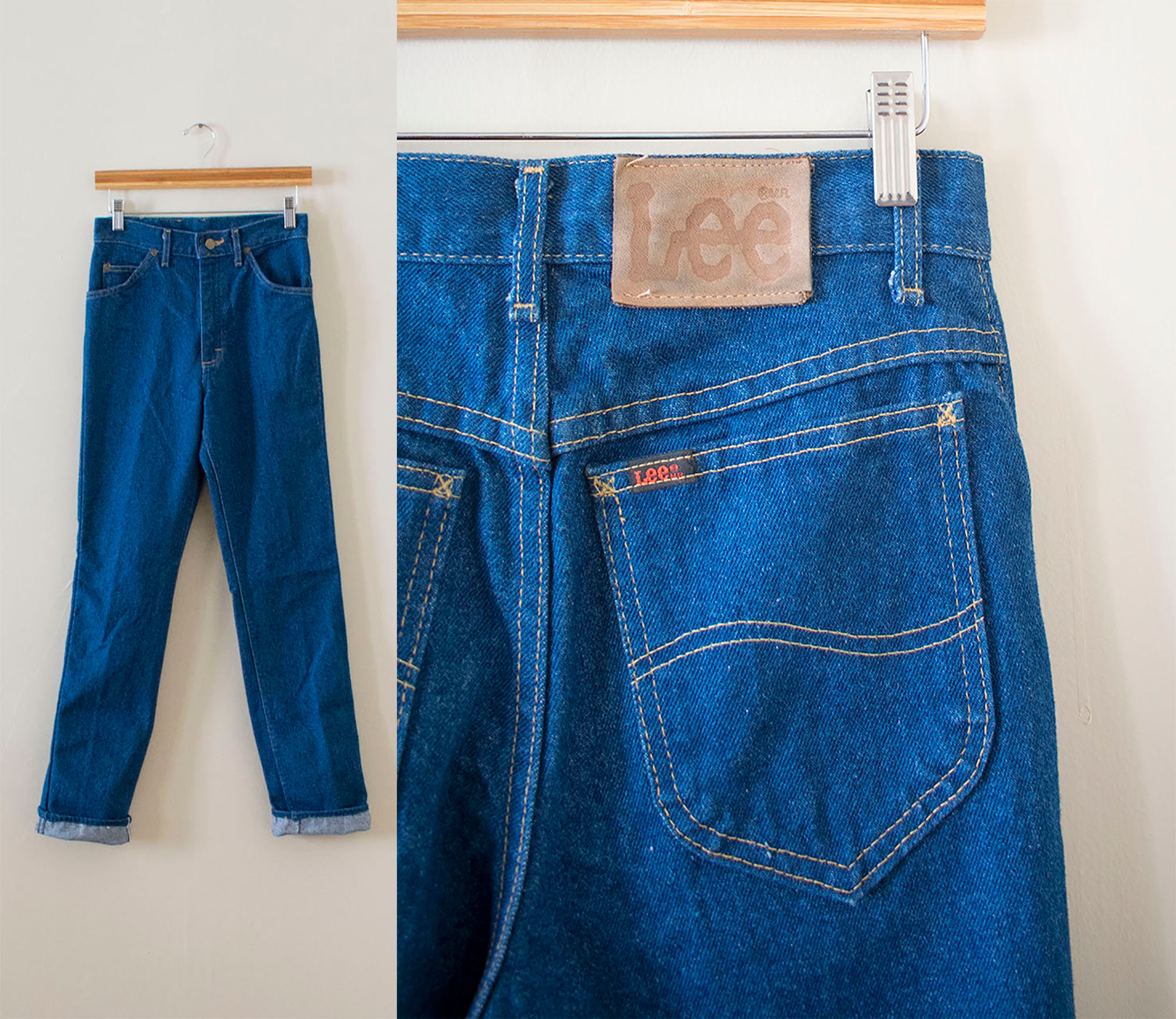 Small 70s Vintage Lee Jeans / Vintage Dark Wash Jeans / Vintage