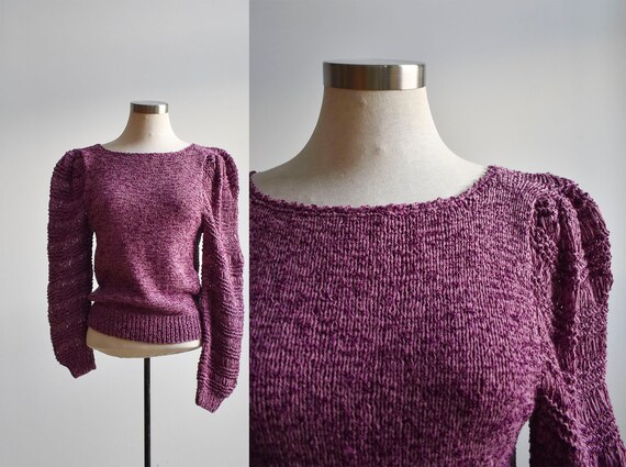 1970s Purple Knit Sweater