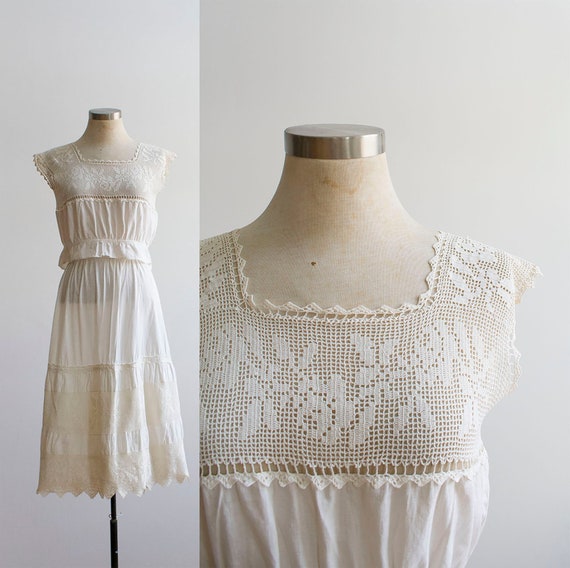 Antique 2pc Outfit / Edwardian Lawn Outfit / Embro