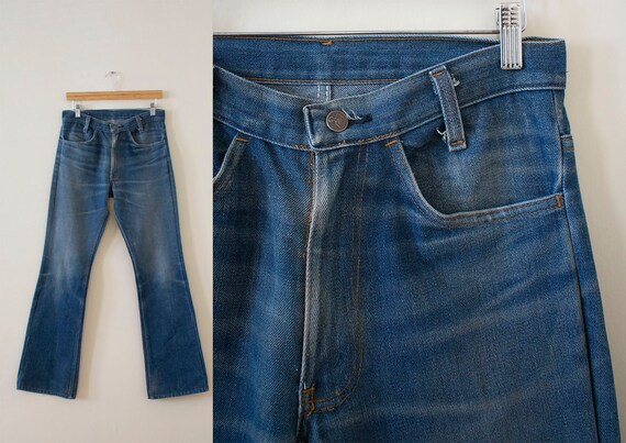 Vintage Bell Bottoms / Vintage Dark Denim Bell Bot