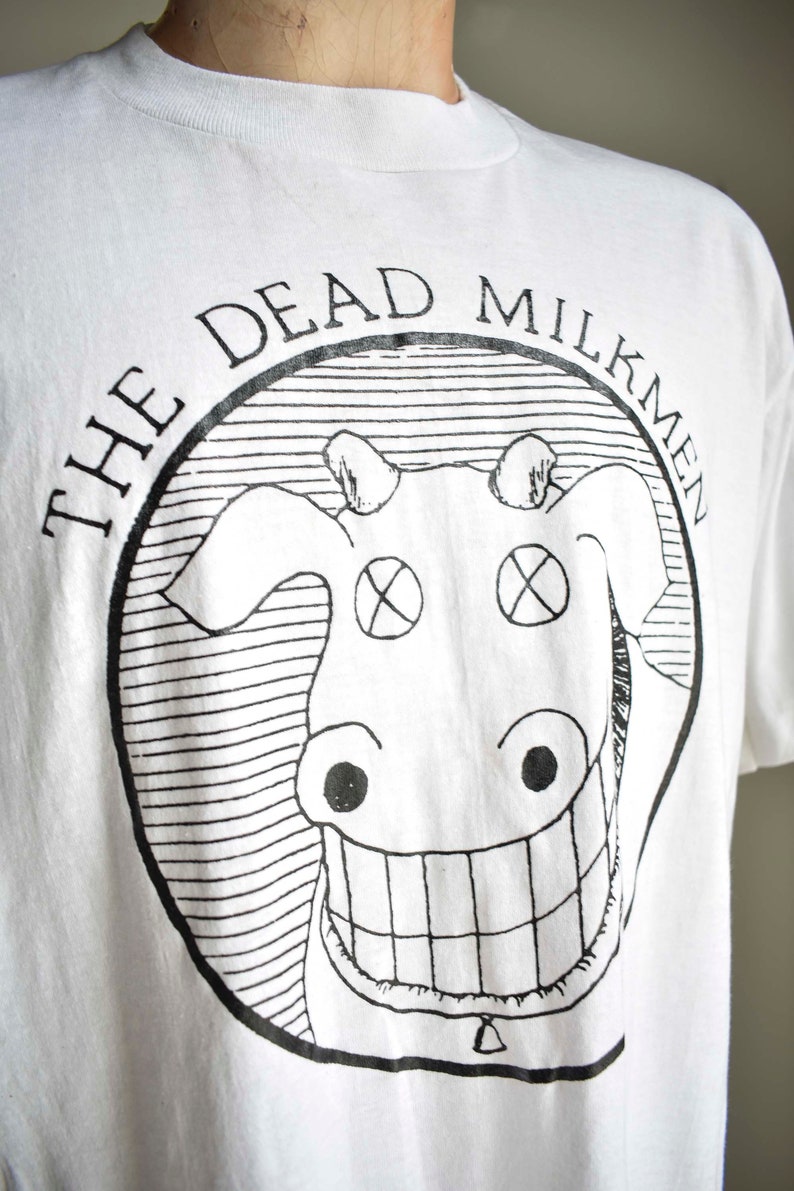 Vintage 1980s Dead Milkmen Tshirt / Vintage 1984 Dead Milkmen Band Tee / Vintage Dead Milkmen Cow Tee / Screen Stars Dead Milkmen Tee image 4