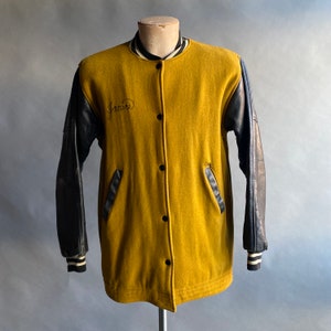 Vintage 1960s Varsity Jacket / Wool & Leather Varsity Jacket / Vintage Campus Letterman Jacket / Monmouth Boosters Varsity Jacket AS IS image 1