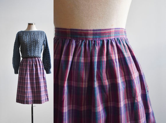 Vintage Purple Plaid Skirt