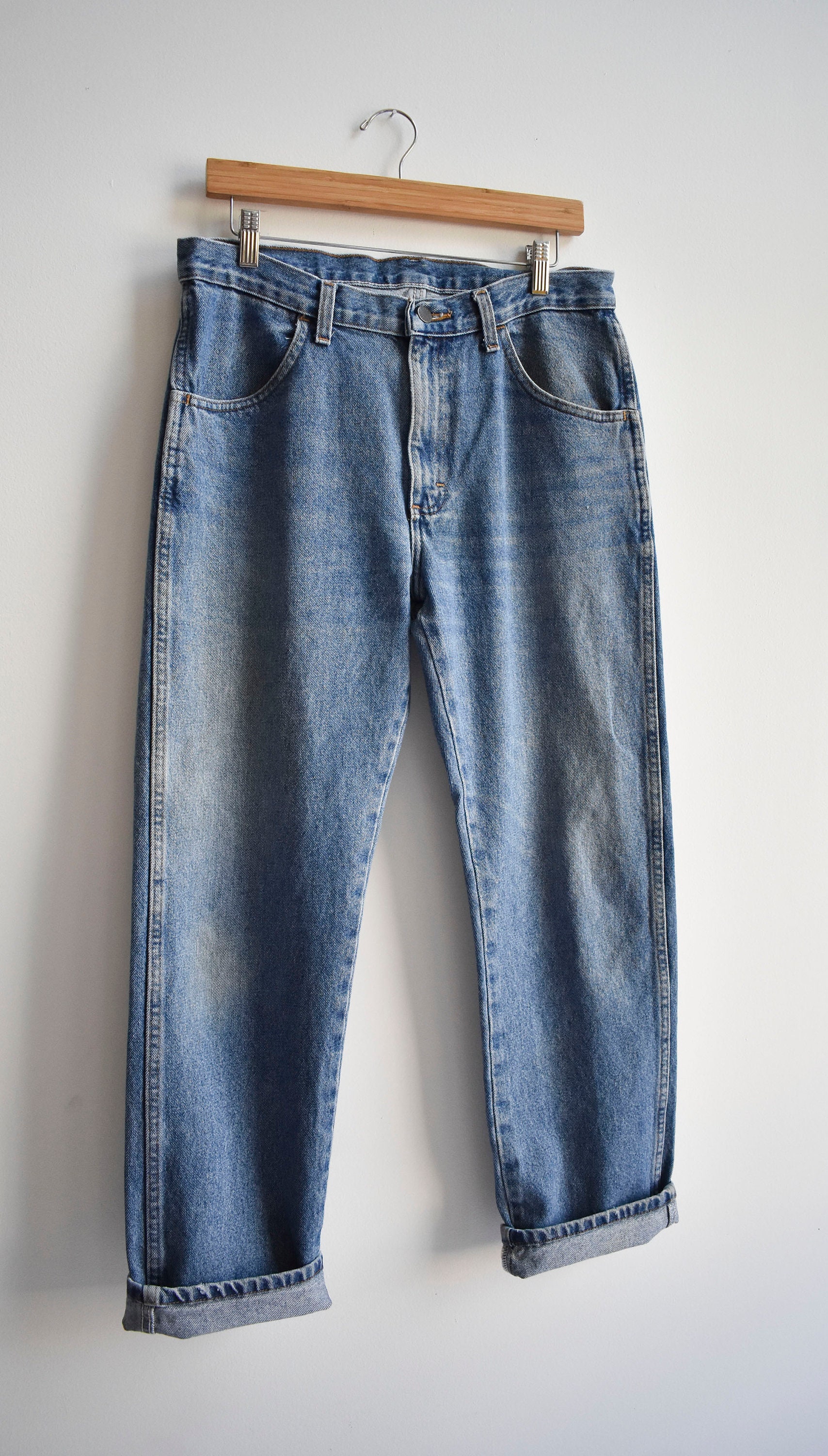 Vintage Light Wash Rustler Jeans 34 - Etsy