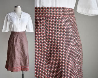 1950s Cotton A Line Skirt