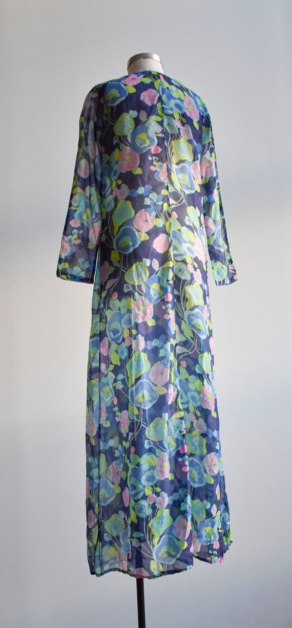 60s Handmade Psychedelic Print Maxi Dress - image 6