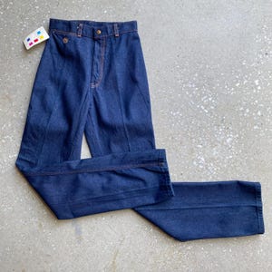 Vintage 1970s Lord Isaacs High Waisted Jeans / Vintage Deadstock 1970s Jeans / 70s Jeans XS / 1970s Dark Denim Jeans 24 Waist