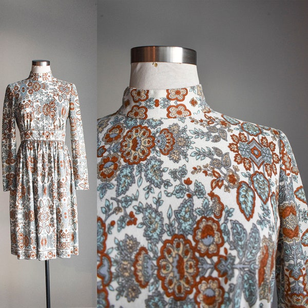 70s sheer paisley prairie dress