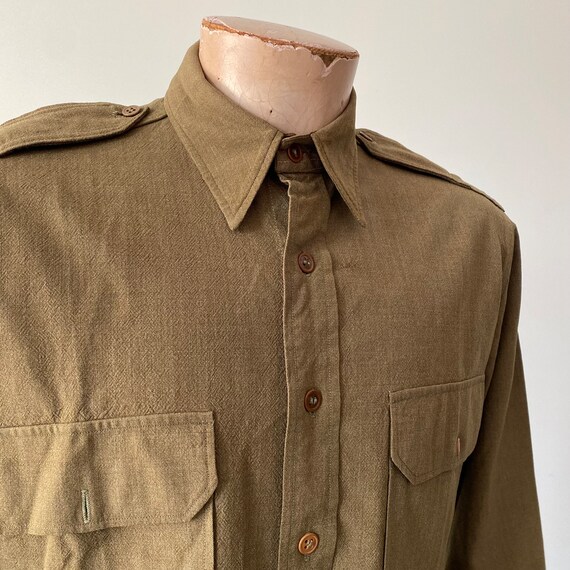 1940s Vintage Military Shirt / Vintage Wool Unifo… - image 6