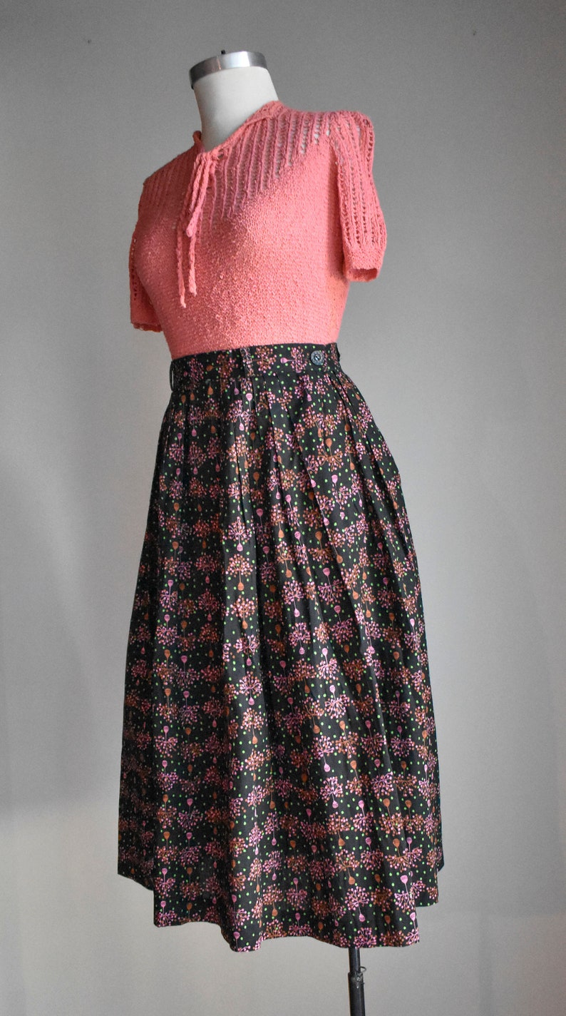 1950s Black Cotton Skirt image 5