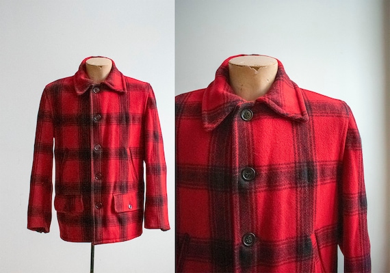 Vintage 1940s Woolrich Style / Vintage Wool Buffal