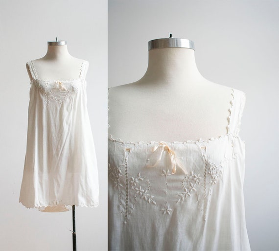 Antique Step In / Vintage Lingerie / White Cotton