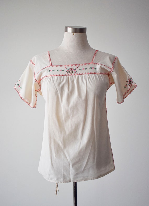 Vintage Cotton Embroidered Blouse - image 2