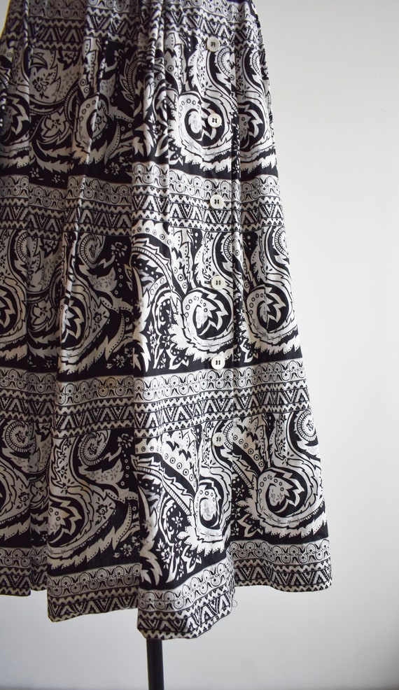 Vintage Black and White Cotton Skirt - image 6