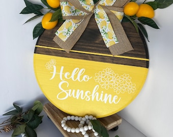 Türschild Hello Sunshine Lemon