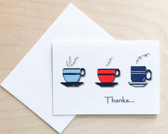 Thank you cards, Thank you notes, thank you card set, Note cards, coffee thank you