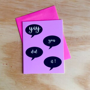 congratulations card, greeting card, graduation card, job well done card, yay card, congrats, Note Card,