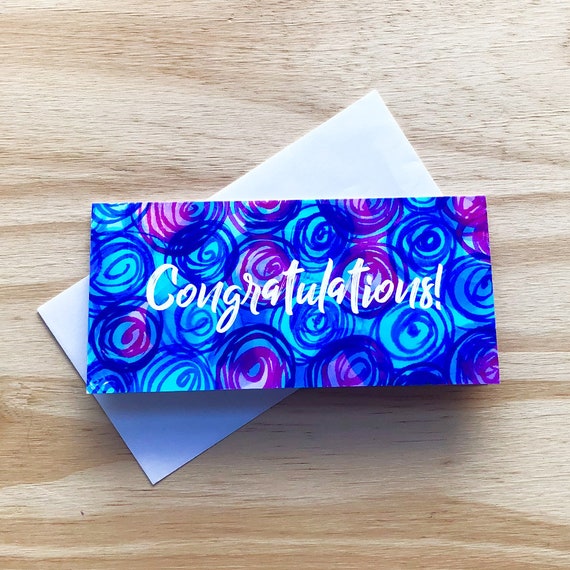Congratulations Currency Enclosure - Blues Congratulations Currency Enclosure - Blues