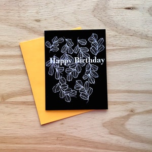 joyeux anniversaire, carte de voeux, noir et blanc, carte design cercle, géométrique