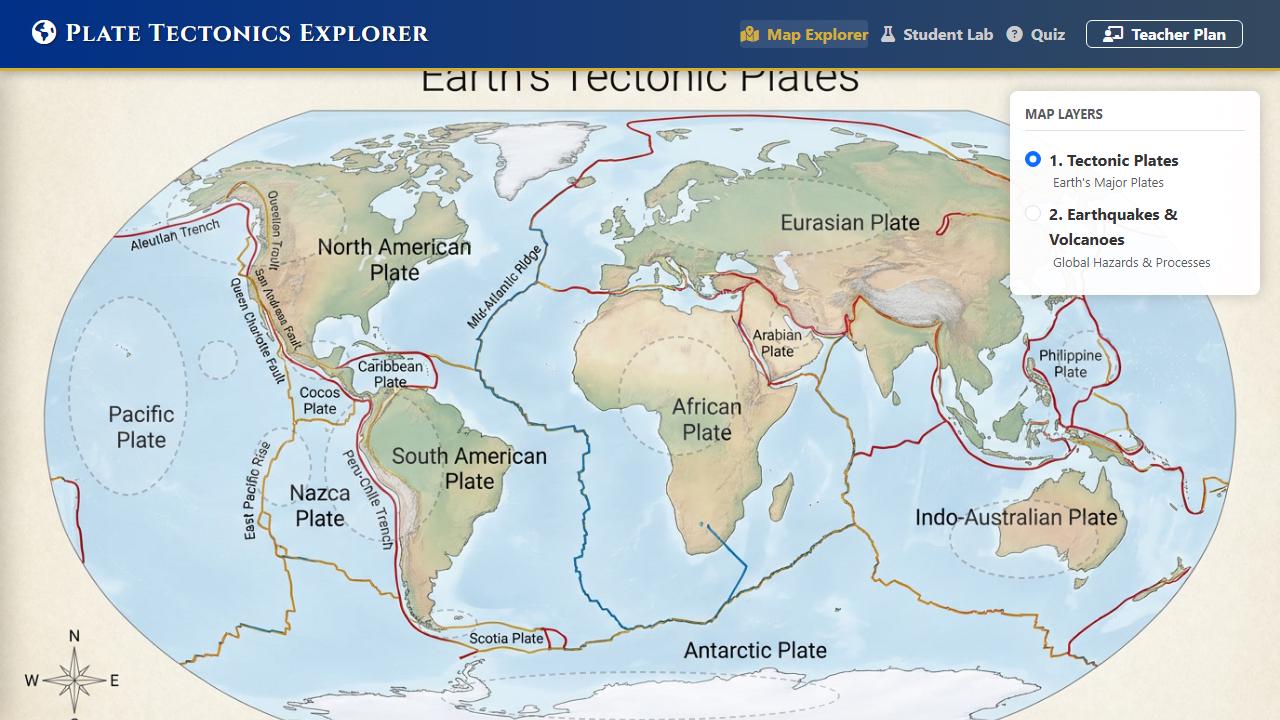 Plate Tectonics Explorer – Interactive Earth Science Activity (digital ...