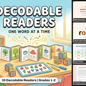 Decodable Readers Bundle | 30 Readers, 360 Phonics Stories | Short Vowels, Digraphs, Blends, Magic E, Vowel Teams | 1st 2nd Grade Reading