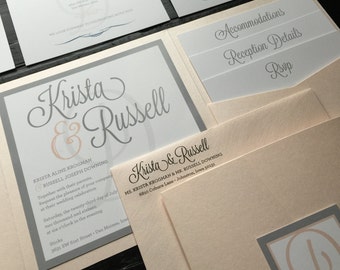 Custom Wedding Invitation | Pocket Wedding Invitation Suite | Elegant | Script | Invitation Suite | Pocket Invites | Custom to your Colors!