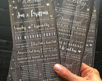 Rustic Wedding Programs: Custom Ceremony Design (Digital or Printed)