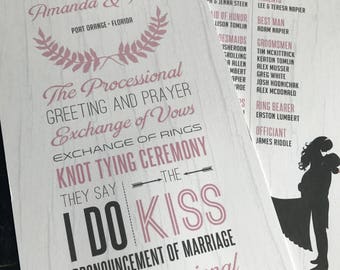 Rustic Wedding Program Fans: Custom Ceremony Details (Printable Option)