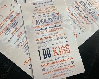 Beach Wedding Program Fans: Custom Ceremony Order (Digital or Printed Option)
